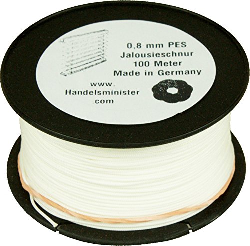 Handelsminister.com Jalousieschnur Plisseeschnur 100m Zugschnur für Plissee Raffrollo Jalousie Ersatzschnur, Farbe:weiß, Durchmesser:0.8mm Handelsminister.com Jalousieschnur Plisseeschnur 100m Zugschnur für Plissee Raffrollo Jalousie Ersatzschnur, Farbe:weiß, Durchmesser:0.8mm von Handelsminister.com