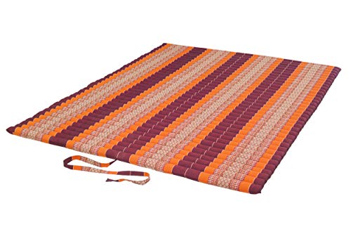 Handelsturm XXL Rollmatte ca. 205 x 150 mit Kapok Füllung. Rollmatte für Massage, als Liegewiese oder als Futon Unterlage, traditionelles Thai Design (Braun & orange) von Handelsturm