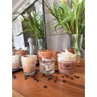 Coffee Candle/Kaffee Kerze Bio-Soyawachs Handgegossene Espresso Iced Lattee Geschenke Geburtstag von HandgemachtByJules