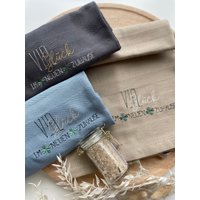 Geschirrtuch Bestickt, Küchentuch, Einzug, Umzug, Geschenkidee Eigenheim von Handgemachtesmitlieb
