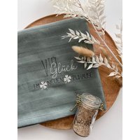 Geschirrtuch Bestickt, Küchentuch, Einzug, Umzug, Geschenkidee Eigenheim von Handgemachtesmitlieb