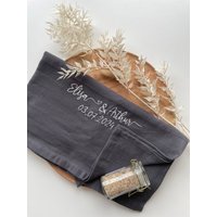 Geschirrtuch Bestickt, Küchentuch, Hochzeit , Hochzeitsgeschenk Geschenkidee Zur Hochzeit, Eigenheim, Individuell, Initialen von Handgemachtesmitlieb