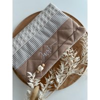Wickeltasche, Windeltasche, Beige, Naturfarben, Babyboy, Babygeschenk, Windelclutch, Geschenk Zur Geburt, Windeltasche Mit Name von Handgemachtesmitlieb