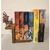 Buchstütze Aus Holz Mit Zwei Reagenzgläsern, Vasen, Dekoration Fürs Bücherregal, Buchhalterung von HandgeschreinertDE