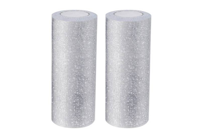 Handi Stitch Streudeko Silbernes Glitzer Tüllstoffrolle 15 cm x 23 m - 2 Stück, (2-tlg) von Handi Stitch