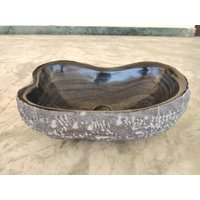 Aufsatzwaschbecken Aus Naturmarmor | Handgemachtes Steinbecken Waschtisch Home Essential Wohndekor Badezimmer Utensilien von HandicraftArtisan