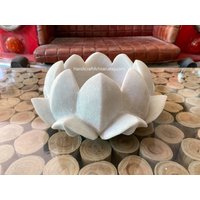 Dekorative Marmor Schale | Blumenschale Handgemachte Lotus Geschenk Geburtstagsgeschenk von HandicraftArtisan