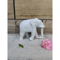 Marmor Elefant, Handgefertigte Garten Statue, Haus Eingang Dekor, Geschenk, Feng Shui, Vastu von HandicraftArtisan