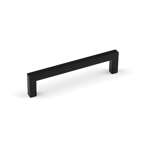 Quadratischer Griff für Küchenschrank, mattschwarz, 128 mm von Handle & Home