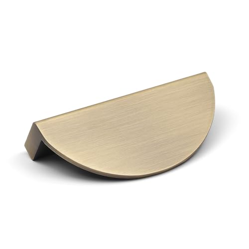 Schrankgriff aus antikem Messing, Halbmondform, 64 mm, gebürstet, antikes Gold, halbrund, für Küchenschrank, Tür, Schublade, Möbel, Kleiderschrank, Ersatz für Upcycle Schrankgriff aus antikem Messing, Halbmondform, 64 mm, gebürstet, antikes Gold, halbrund, für Küchenschrank, Tür, Schublade, Möbel, Kleiderschrank, Ersatz für Upcycle von Handle & Home