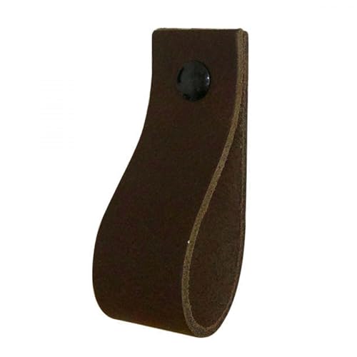 Handles and more - 4x Ledergriffe für Möbel - Dunkelbraun - Größe M 19 cm - inkl. 3 Schraubenfarben - Schrankgriffe Leder - Türgriffe Leder - Ledergriffe für Schuhschrank & Schublade - Lederschlaufen von Handles and more