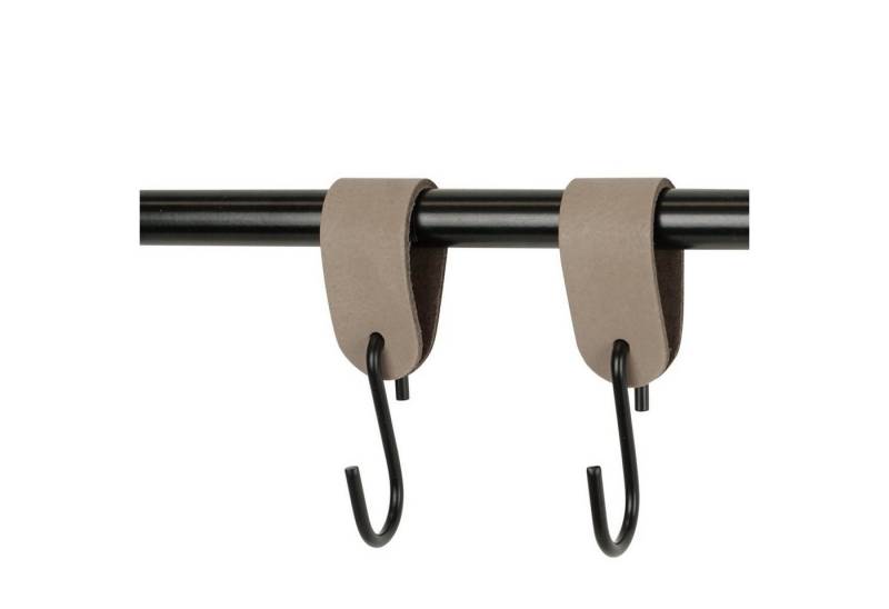 Handles and more S-Haken Leder Aufhänger Grösse S 2er Set taupe von Handles and more