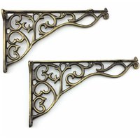 Set Von Zwei Regal Klammern, Handgemachte Verzierte Scroll Gegossen Antiken Stil, Massive Messing Klammern Set Von Zwei Regal Klammern, Handgemachte Verzierte Scroll Gegossen Antiken Stil, Massive Messing Klammern von HandlesandBells