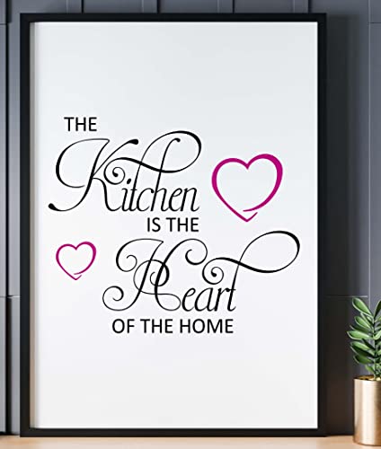 Handmade By Stukk Poster Kitchen is in the Heart Of Home, zum Frühstück, Mittagessen, Abendessen, Kochen, A5, 148 x 210 mm von Handmade By Stukk