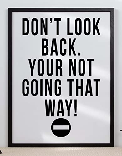 Handmade By Stukk Poster-Bild mit inspirierendem positivem Zitat Don't Look Back (A4 – 210 x 297 mm) von Handmade By Stukk