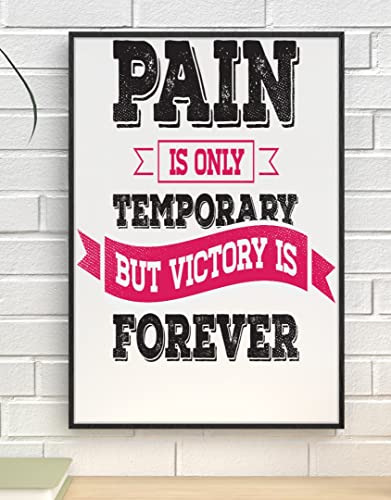 Handmade By Stukk Posterdruck Pain is Only Temporary, inspirierendes positives Gedanken-Zitat, A5, 148 x 210 mm von Handmade By Stukk