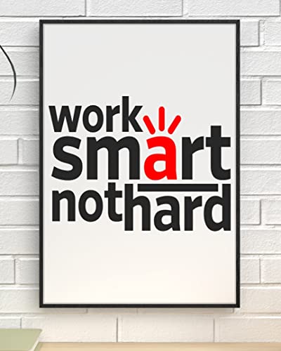 Handmade By Stukk Posterdruck Work Smart Not Hard, inspirierendes Zitat, A4, 210 x 297 mm von Handmade By Stukk