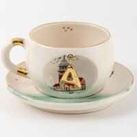 Personalisierte Keramikkaffeetasse Handgemachtes Istanbul-Design, Anfangsbuchstabe Personalisierte Keramikkaffeetasse Handgemachtes Istanbul-Design, Anfangsbuchstabe von HandmadeBskCeramics
