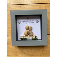 Personalisiertes Bruder-Kiesel-Bild, Einzigartiges Geschenk Für Bruder, Personalisiertes Kiesel-Kunst Brüder, Besonderes Familien-Geschenk von HandmadeCraftsUKShop