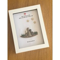 Personalisiertes Vatertagsbild, Einzigartiges Kieselbild Für Papa, Geburtstagsgeschenk Handgemachtes Geschenk Kieselkunst von HandmadeCraftsUKShop