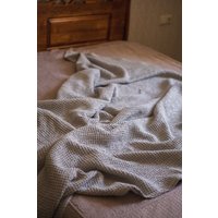 Leinen Waffel Bettdecke - Geweicht Bettbezug Decke Benutzerdefinierte Bett Werfen Coverlet von HandmadeDesignLT