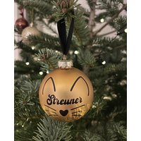 Weihnachtskugel „Katze" von HandmadeDesignsByJu