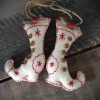 Design Stoff-Baumschmuck Stiefel 2 Tlg von HandmadeForUVonAnna