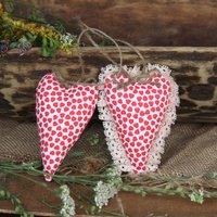 Design Stoffherz 2Er Set Tilda-Stil 10 cm von HandmadeForUVonAnna