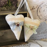Design Stoffherz 2Er Set Tilda-Stil 14-16 cm von HandmadeForUVonAnna
