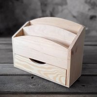 Vintage Briefablage Sekretär Holzablage Box Schreibtisch 25x10x20 cm Natur Vintage Briefablage Sekretär Holzablage Box Schreibtisch 25x10x20 cm Natur von HandmadeForUVonAnna