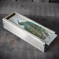 Vintage Holz Federkästchen Mit Schiebedeckel 8x5, 5x23cm von HandmadeForUVonAnna