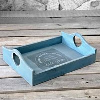 Vintage Holz-Tablett 35x25x10cm von HandmadeForUVonAnna