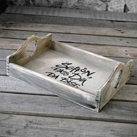 Vintage Holz-Tablett 35x25x10cm von HandmadeForUVonAnna