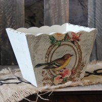 Vintage Holzblumentopf 17 X 12 cm von HandmadeForUVonAnna