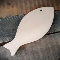 Vintage Holzbrettchen 36, 5x16x1, 5 cm Natur Frühstücksbrett Brett Fischform Fisch von HandmadeForUVonAnna