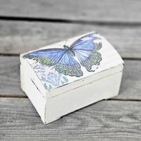 Vintage Holzkästchen 13x8, 5x8 cm Holzkiste Dekokiste Schatulle Box Handarbeit von HandmadeForUVonAnna