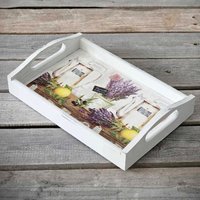 Vintage Holztablett 30x20 cm von HandmadeForUVonAnna