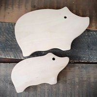 Vintage Natur Frühstücksbrettchen Holzbrettchen Ver. Größen Set Schweinform von HandmadeForUVonAnna