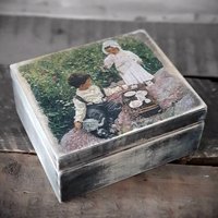 Vintage Schatulle/Teebox M. 4 Fächer von HandmadeForUVonAnna