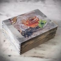 Vintage Schatulle/Teebox M. 6 Fächer von HandmadeForUVonAnna
