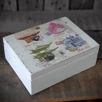 Vintage Schatulle/Teebox M. 6 Fächer von HandmadeForUVonAnna