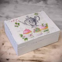 Vintage Schatulle/Teebox M. 6 Fächer von HandmadeForUVonAnna