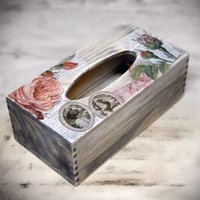 Vintage Taschentücherbox 25x13x9cm von HandmadeForUVonAnna