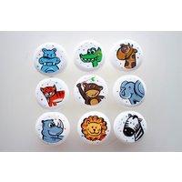 Handbemalte Tiergesichter Holzknäufe Dschungel-Safari-Dekor Handbemalte Tiergesichter Holzknäufe Dschungel-Safari-Dekor von HandmadeKnobs