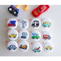 Handgemalte Möbelknäufe Bauwagen Schubladenknäufe Handgemalte Möbelknäufe Bauwagen Schubladenknäufe von HandmadeKnobs