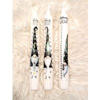 Stabkerzen Advent Verpackt | Kerzen Wichtel |Weihnachtswichtel Weihnachten Adventskalender 24 Stück Geschenk Wichtelgeschenk von HandmadeLiebeAR
