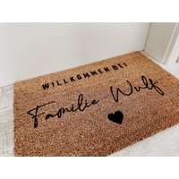 Kokos | Fußmatte Personalisiert Haus Wohnung Eingangsbereich Geschenk Familie von HandmadeMMI