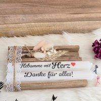 Geschenke Hebamme/stabkerze Für Hebamme/Dankeschön Hebamme /Hebamme Mit Herz/Abschiedsgeschenk Die Hebamme/Trockenblumen von HandmadeMutterliebe