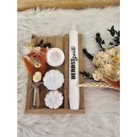 Geschenkset Herbst/ Herbst Deko/ Kürbis/ Herbstdeko/ Kerzenständer/ Holzbox/ Mitbringsel/ Kerze//Holzdeko /Holzständer von HandmadeMutterliebe