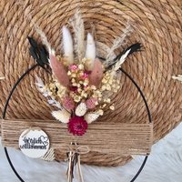 Metallring Frühling | Trockenblumenkranz Fensterdeko Türdeko Trockenblumen Personalisierte Geschenkidee von HandmadeMutterliebe